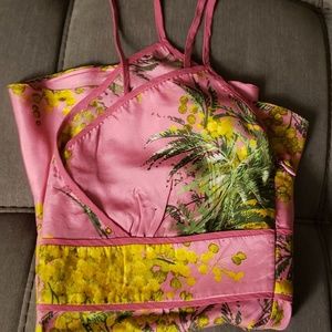 J Crew Silk Pink Floral Cami
